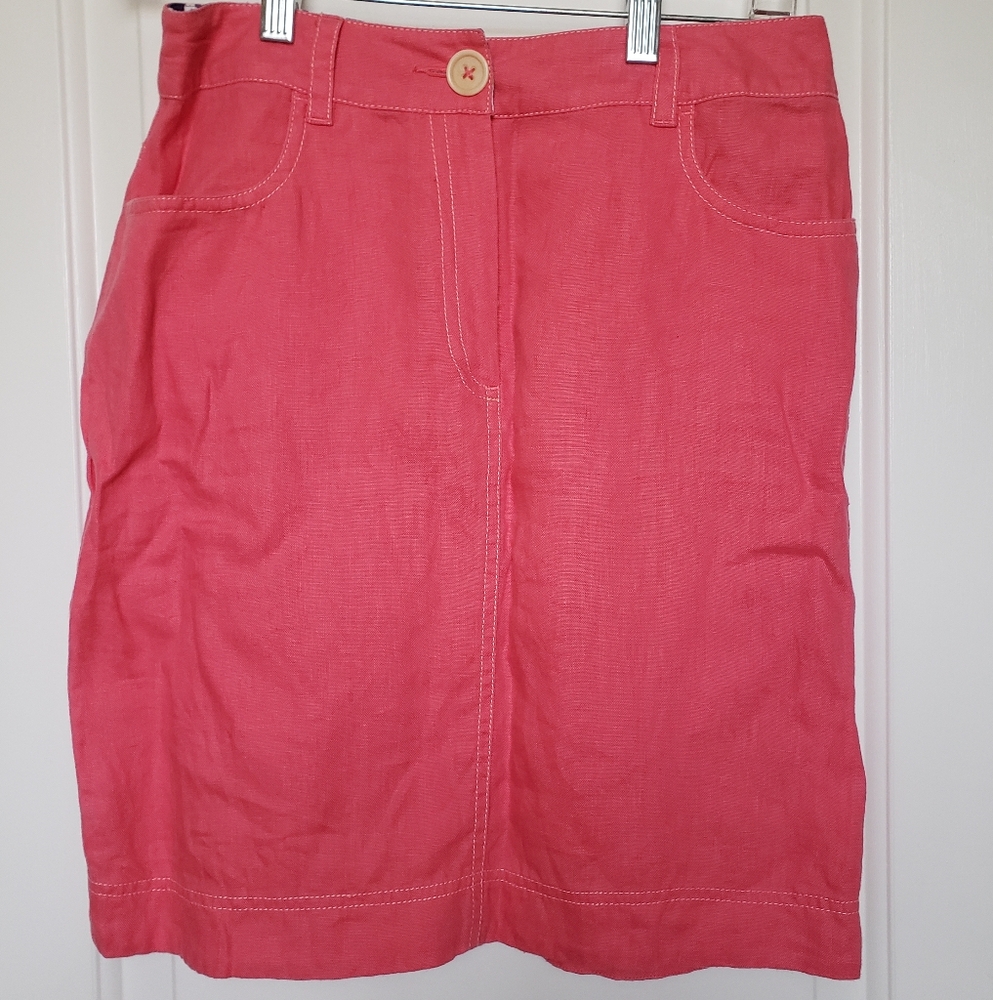 Boden Stylish Linen Pink Skirt sz US 4R